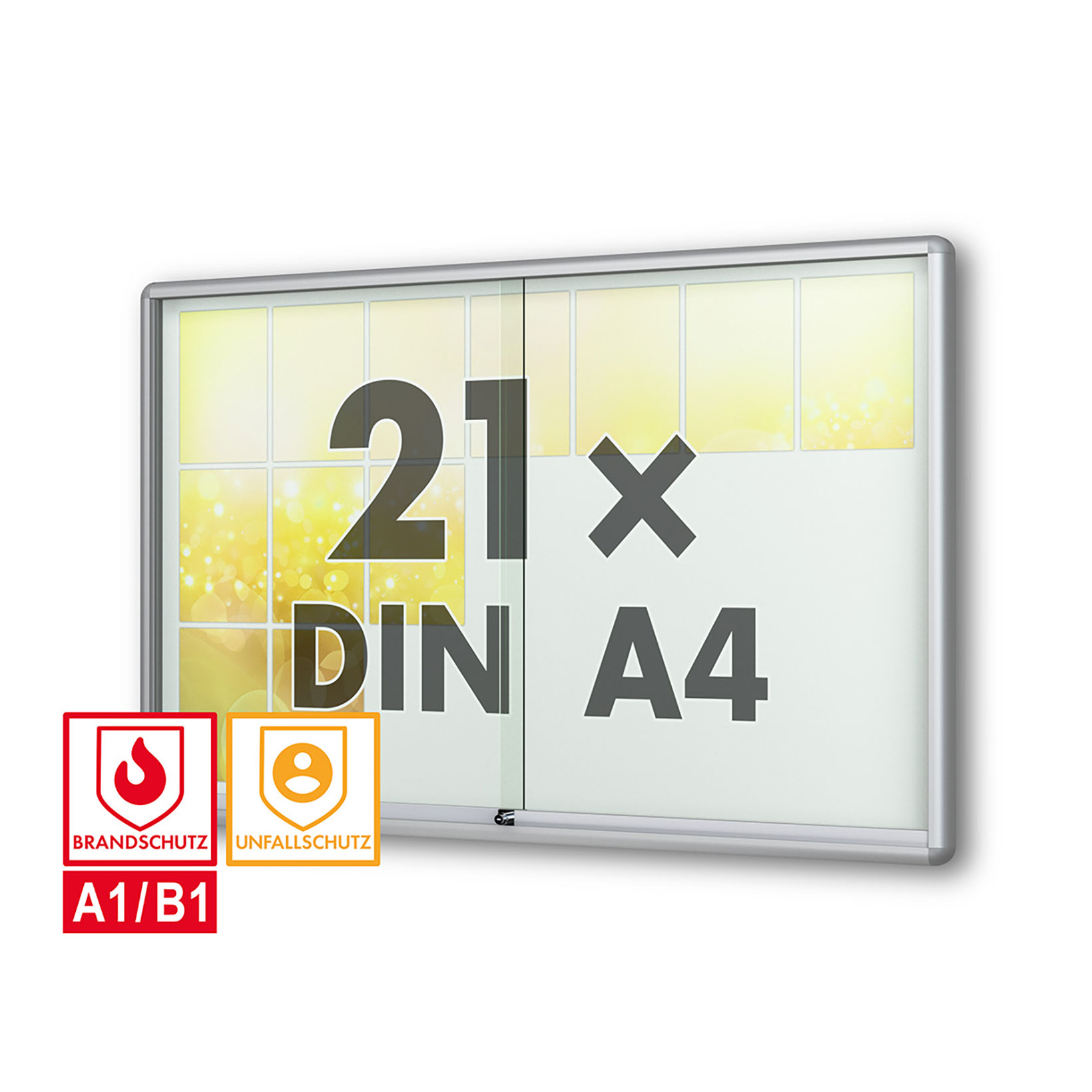 schaukasten moveo - die Schulvitrine - mit Brandschutzklasse A1 - Rollengelagerte Schiebetueren abschliessbar ESG-Sicherheitsglas schaukasten moveo - die Schulvitrine - mit Brandschutzklasse A1 - Rollengelagerte Schiebetueren abschliessbar ESG-Sicherheitsglas